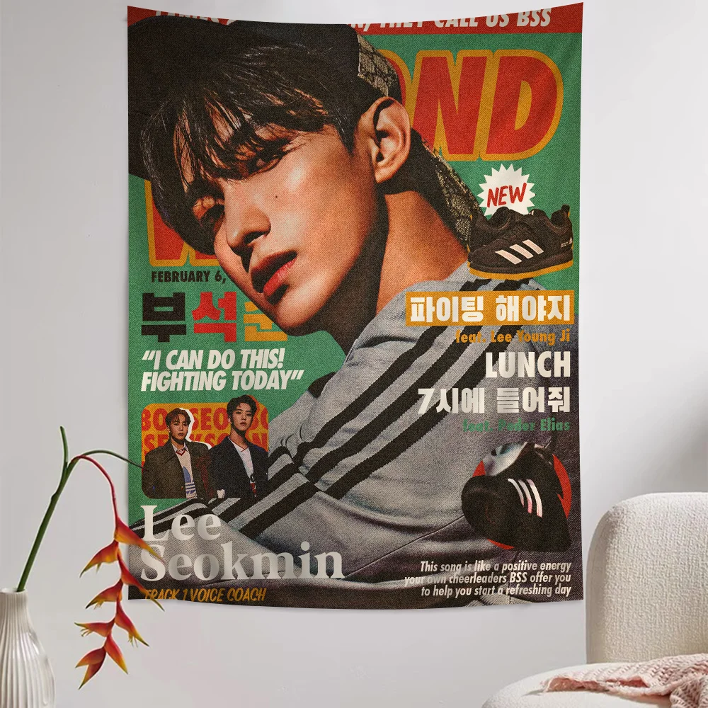 Богемный Настенный Гобелен K-POP Мандала Бохо Декор Полиэстер Смесь Хлопка