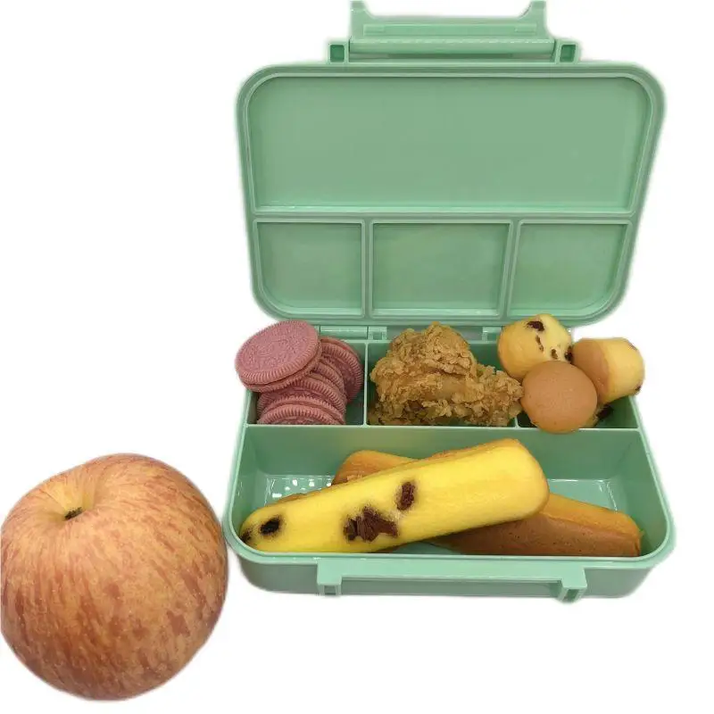 Зеленый Пищевой Ланч-бокс На 800 Мл С Одной Кнопкой Портативный Безопасный Для