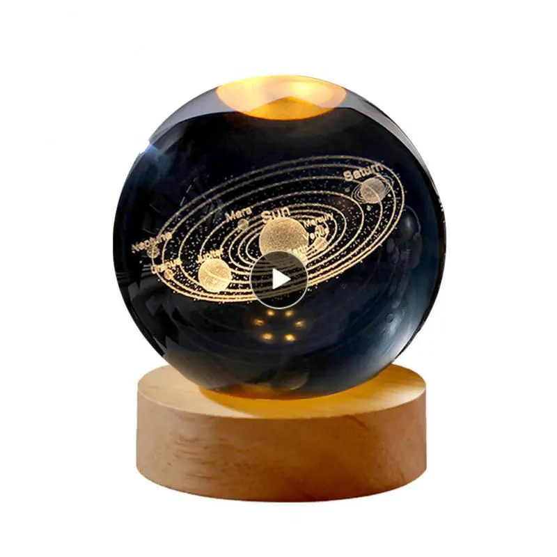 

Ramadan Decoration Glowing Planetary Galaxy Night Light Bedside Lights Unique Luminous Mood Light Room Decor 3d Crystal Lamp