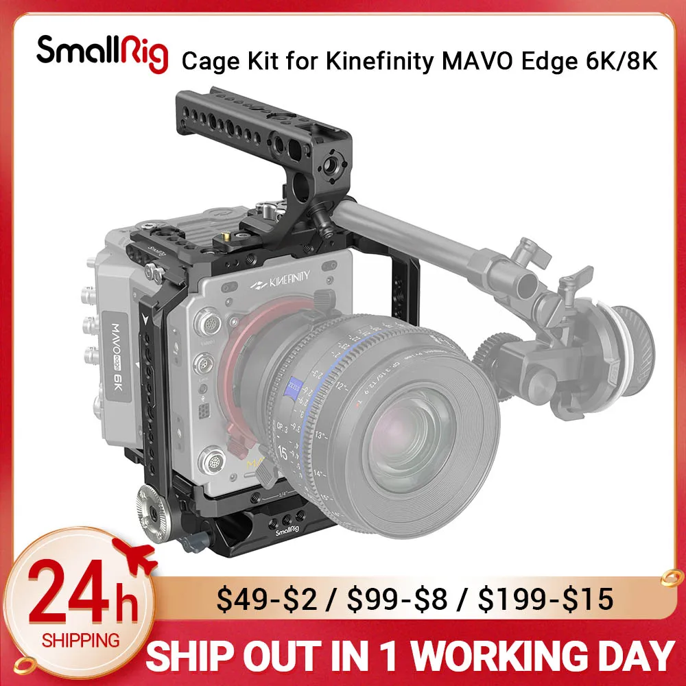 

SmallRig Camera Cage Kit for Kinefinity MAVO Edge 6K/8K1/4"-20 Threaded Hole, ARRI3/8"-16Shoe Mount Attach Mircrophone