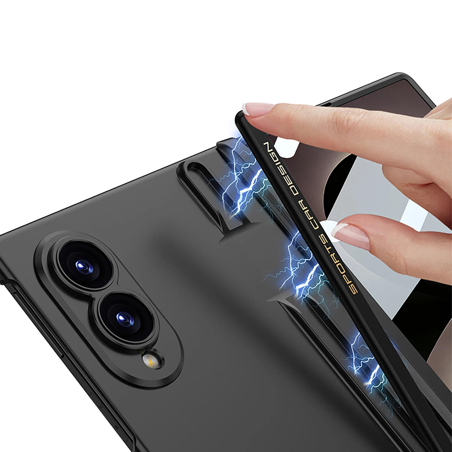 Фото Магнитный чехол для Samsung Galaxy Z Fold 8 с защитной пленкой на переднюю панель и задней крышкой для телефона №2