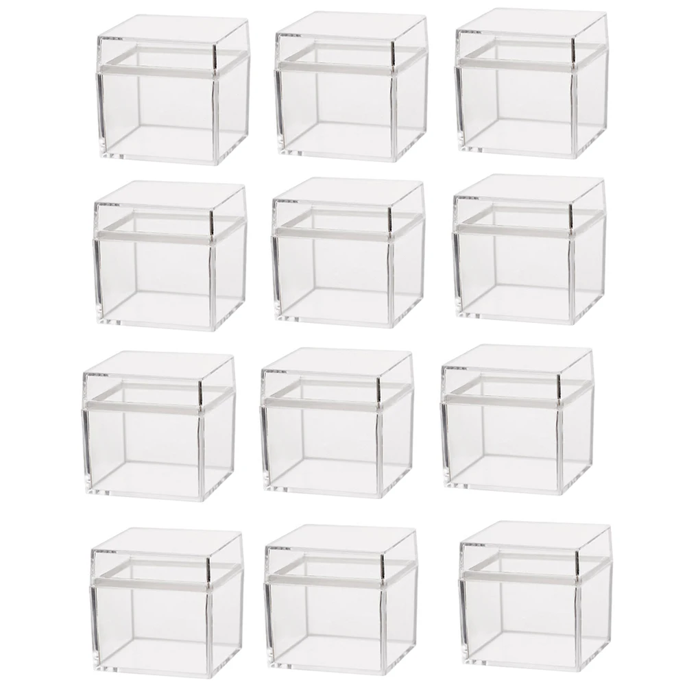 

24Pcs Square Storage Boxes Transparent Candy Box Party Gift Treat Boxes Cookies Biscuit Candy Packing Box Party Favor 5cm