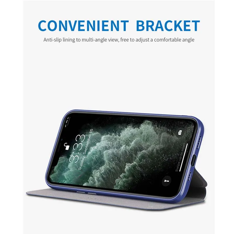 X-level Luxury Original Ultra Thin Slim Flip Case Leather Tpu Book Cover For Iphone 14 13 12 13pro 12pro Pro Max Mini Phone Case