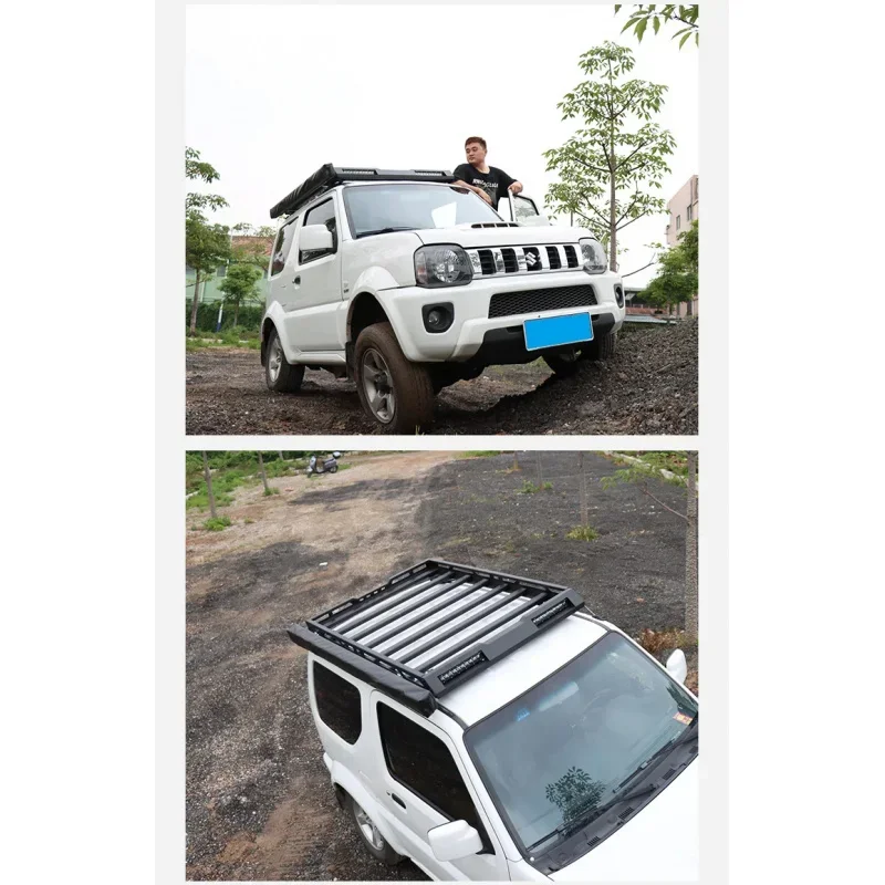 Фото Высококачественная алюминиевая корзина-багажник KQX TELLIKA на крышу для Jimny JB23 JB33 JB43 1998, 2001, 2015, 2016 годов выпуска №2