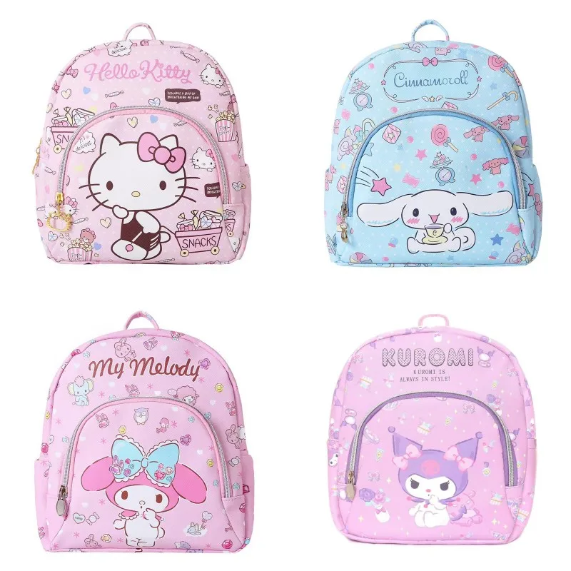 

Милые детские школьные ранцы My Melody Kuromi, рюкзак для хранения в стиле аниме, школьный ранец Коричный