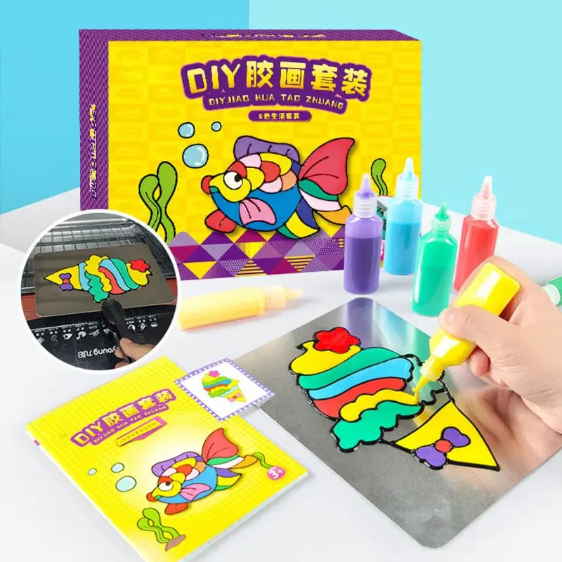 

Kids DIY Drawing Toys Cartoon Glue Tempera Painting Kindergarten Educational Art