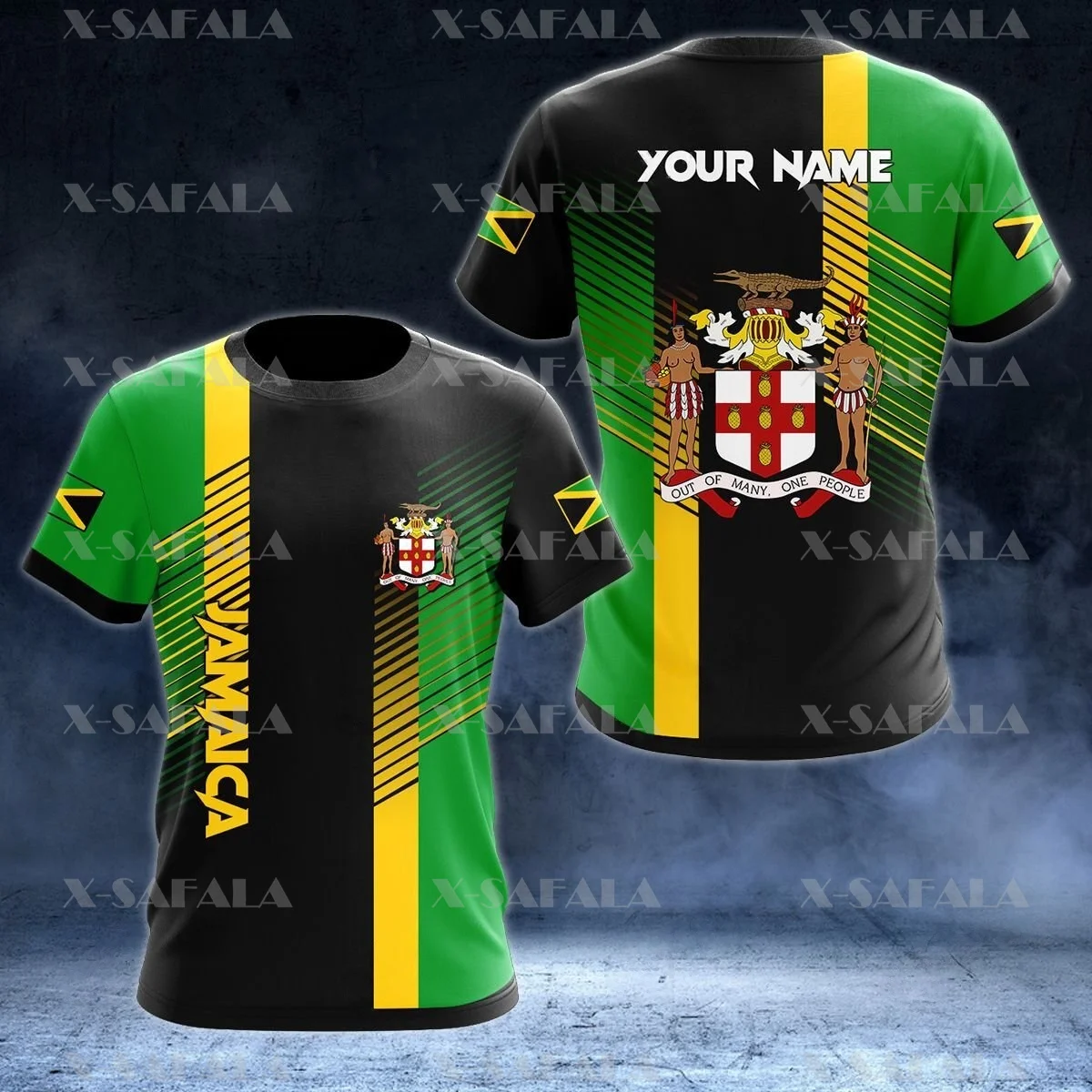 Jamaica Lion PROUD Soldier-ARMY-VETERAN Country Flag 3D Printed High Quality T-shirt Summer Round Neck Men Female Casual Top-2