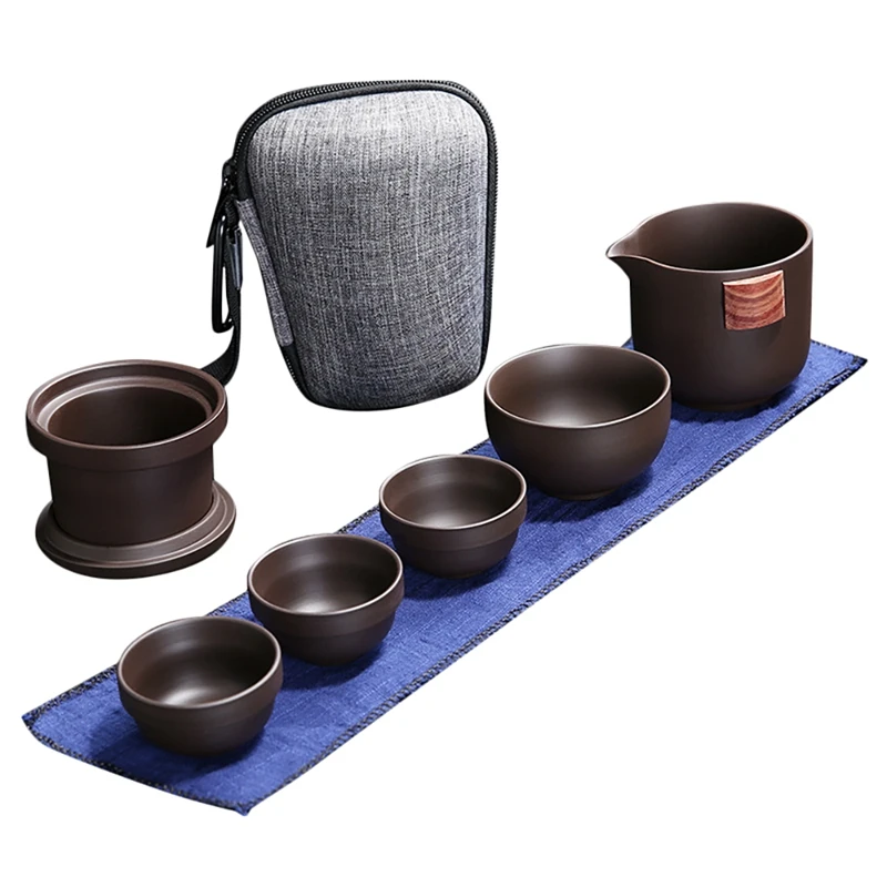 

Portable Ceramic Tea Cup Set Tea Pot Set Chinese Kung Fu Tea Set Porcelain Teapot Teacups For Travel Outdoor Picnic