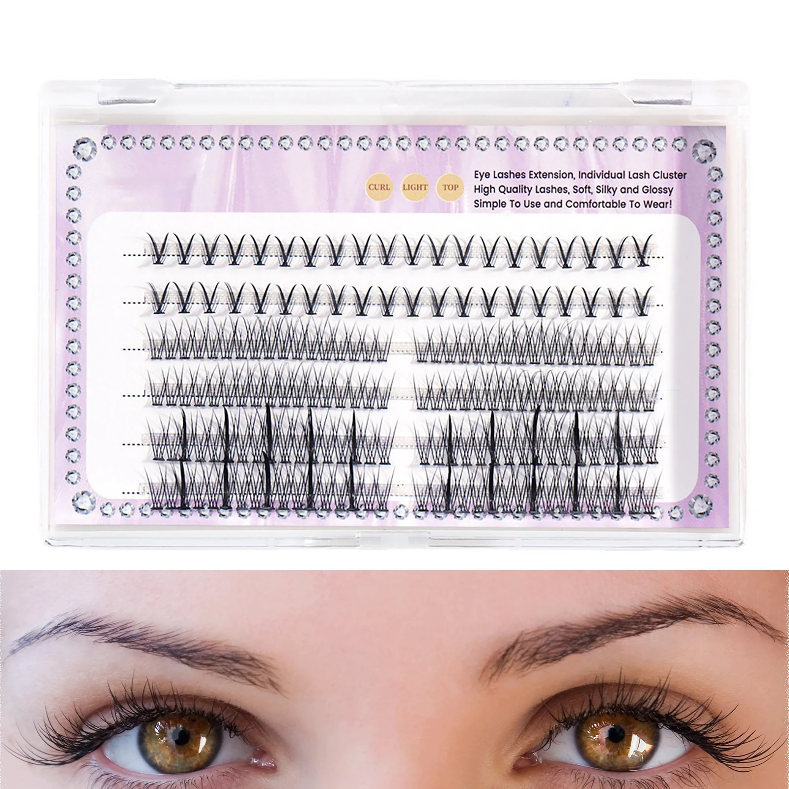 

Fishtail Eyelashes Mixed Hair Five Rows Mixed Natural False Eyelashes Self-Grafting Single Cluster Eyelashes Eye Lash Cluster