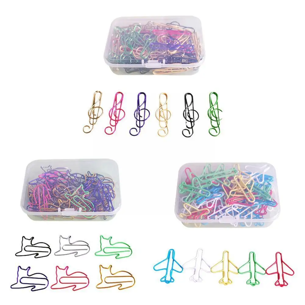 

Colors Cat Airplane Note Metal Paper Clips Escolar Clip Binder Note Bookmarks Decoration Book Stationery Memo Clip O4Z5