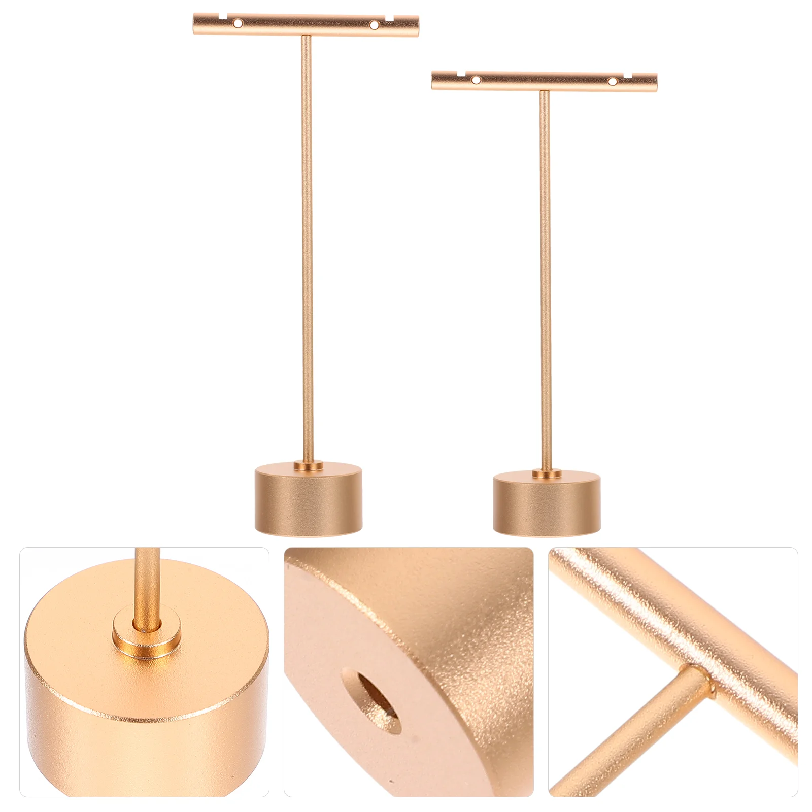 

2 Pcs Organizer Shelf Necklace Holder Women Stand Girls Earring Display Aluminum Alloy Bracelet