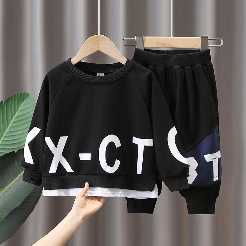 

Baby Boy Clothes Sets Toddler Sports Casual Clothing Kids Patchwork Sweatshirt + Pants Set Spring Autumn Children Tracksuits