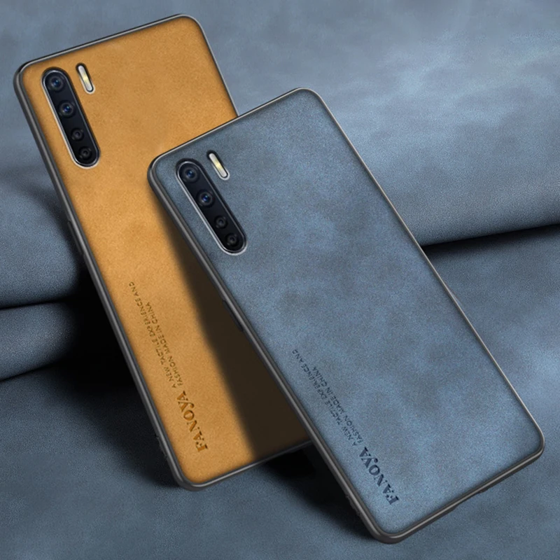 Роскошная задняя крышка из искусственной кожи для OPPO Reno 3 4G чехол F15 Reno3 Матовая силиконовая Противоударная защита телефона для OPPO A91