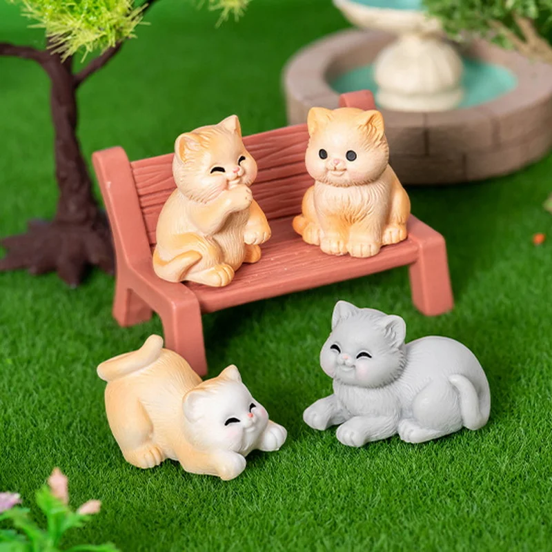 Мини-мультфильм милый Санхуа кот орнамент пейзажный горшок кукольный домик