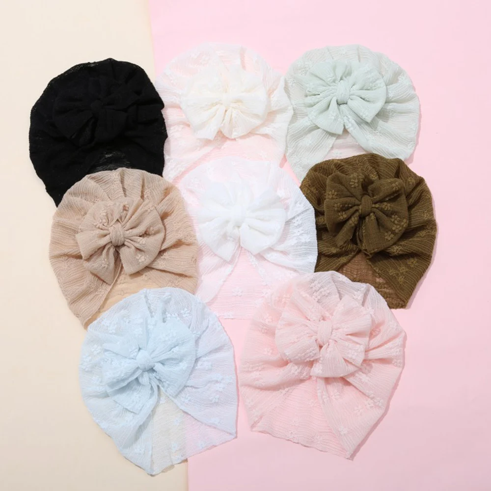 

Elastic Beanies Cap Newborn Infant Bonnet Baby Headbands Toddler Headwraps Baby Girl Turban Hat Knot Bow Hair Accessories