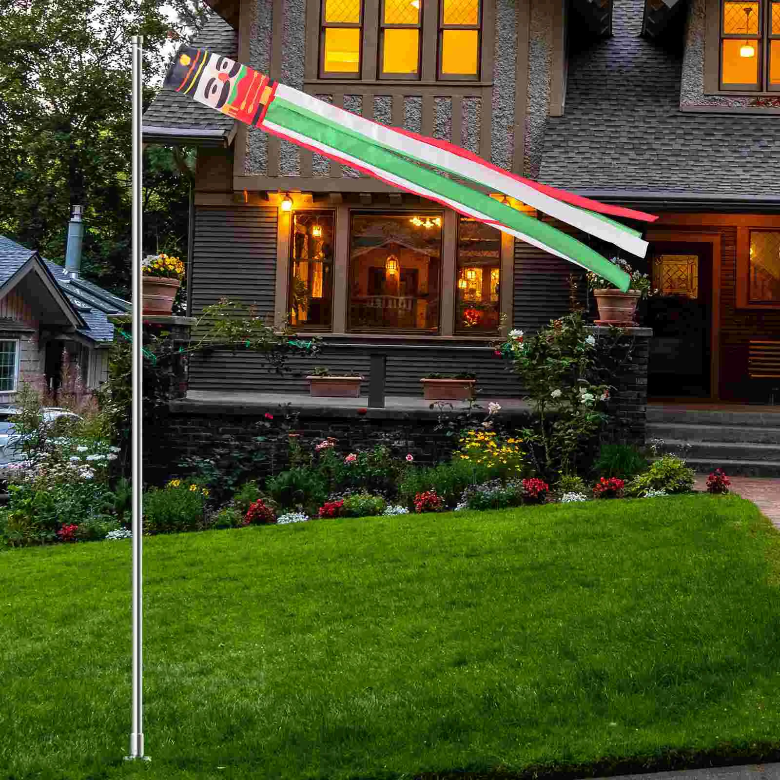 

Christmas Windsockhanging Outdoor Party Garden Flags Decoration Sock Wind Flag Nutcracker Yarddecorations Outside Ornament