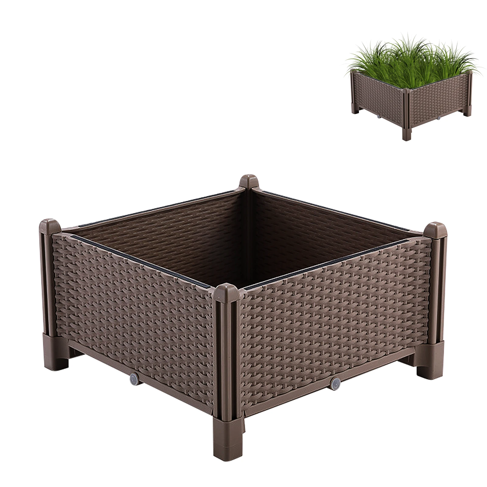 

Raised Garden Bed Raised Garden Beds With Self-Watering & Drainage Hole Design Perfect For Garden Patio Balcony Yard Cafe