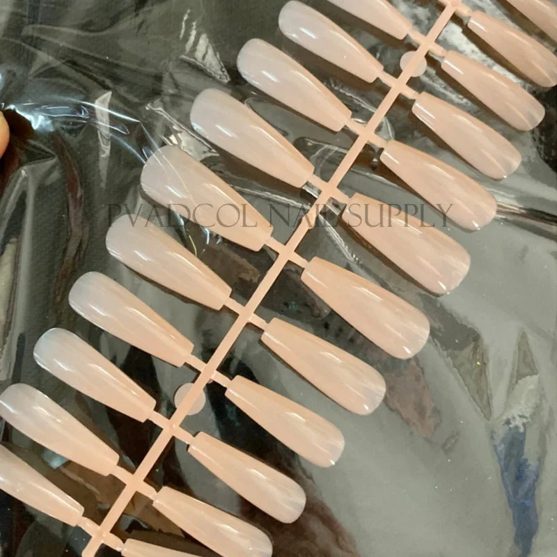 200 шт. накладные ногти телесного цвета полное покрытие скульптурные длинный гроб