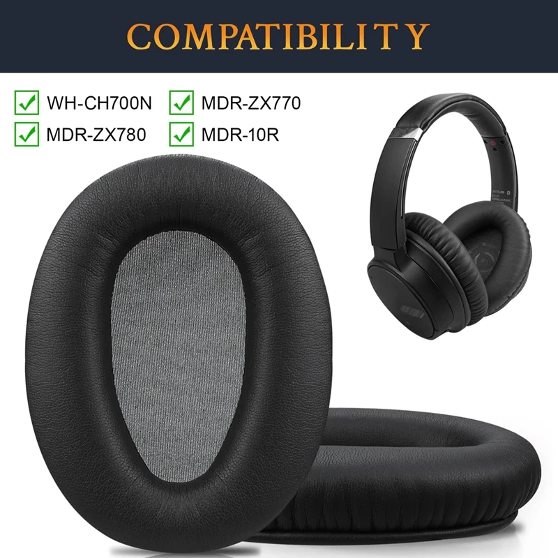Кожаные амбушюры для наушников Sony WH-CH700N (WHCH700N) и MDR-ZX780 (ZX780DC)/MDR-ZX770
