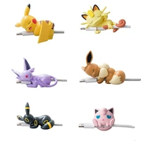 anime charging cable protector pokemon go figure cosplay prop accessories usb case cable bite pikachu pet eevee dolls toy gift