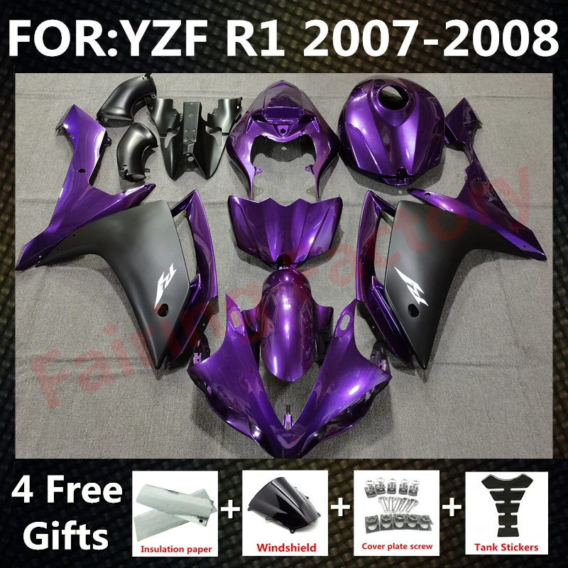 

Новинка, инъекционная форма ABS для мотоцикла, полный комплект обтекателей, подходит для YZF R1 2007, 2008 детской модели 07, 08, Обтекатели для кузова, ...