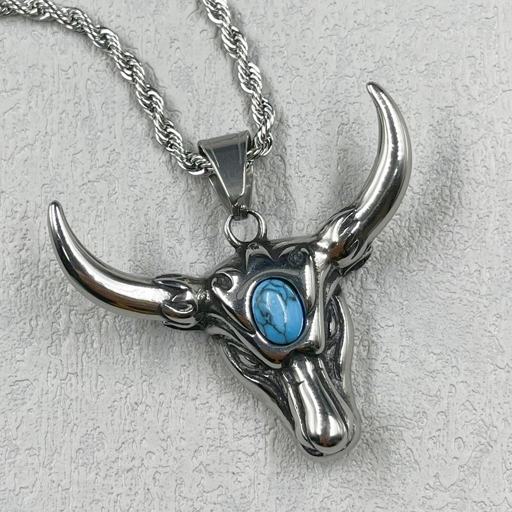 Кулон Мужской из нержавеющей стали с головой быка в стиле хип-хоп - купить по