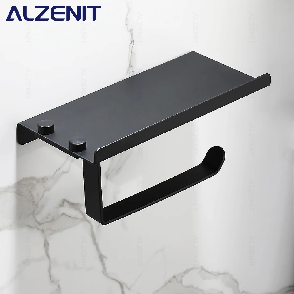 Держатель для туалетной бумаги настенное крепление поднос телефона матовый