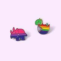 enamel pin allysaurus biceratops cartoon brooch fashion backpack hat clothes decorative badge metal new accessories for friend