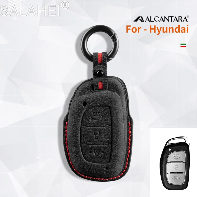 

Alcantara Suede Car Key Case Cover Shell For Hyundai I30 IX35 I40 Ix25 IX45 Tucson Verna Sonata Elantra Santa Fe Reina Accessory