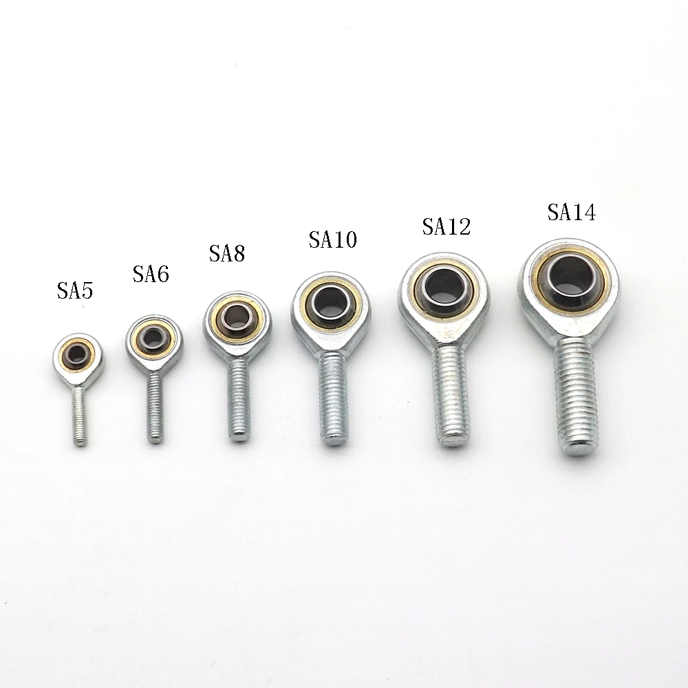 

SA14 Rod End Right Hand Fish Eye Ball Joint Uniball Joint Male T/K Metric Thread Bearing Shaft Inner Hole 5mm To 16 ONE PEICE