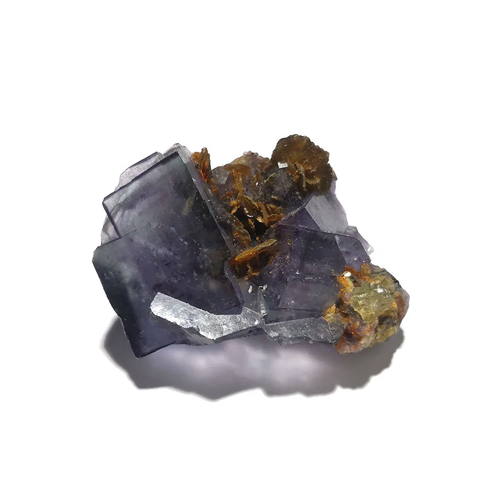 

54g C2-2 Natural Purple Fluorite Mica Mineral Crystal Specimen From Yaogangxian Hunan PROVINCE CHINA