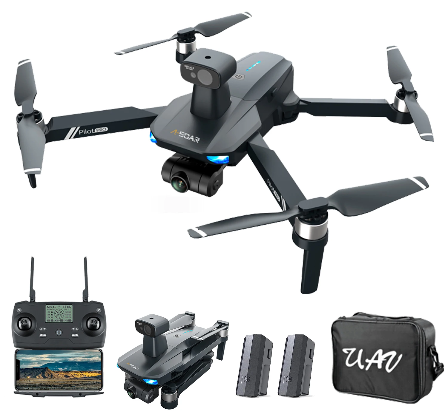 

JJRC X-19 Drones с 4K UHD 2-осевым шарнирным подвесом EIS Противоударная камера для взрослых начинающих, 2 батареи, время полета 25 минут, бесщеточный