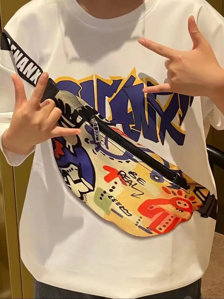 

Футболка Y2k с карманами на молнии для мужчин и женщин, смешные хлопковые футболки унисекс с принтом молнии, короля, хип-хоп, свободные топы с карманами для пар