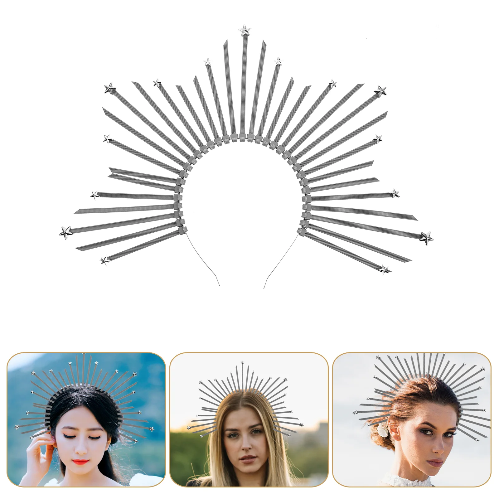 

Halo Headband Female Headdress Hair Hoops Vintage Wedding Decor Girls Party Headwear Resin Bride