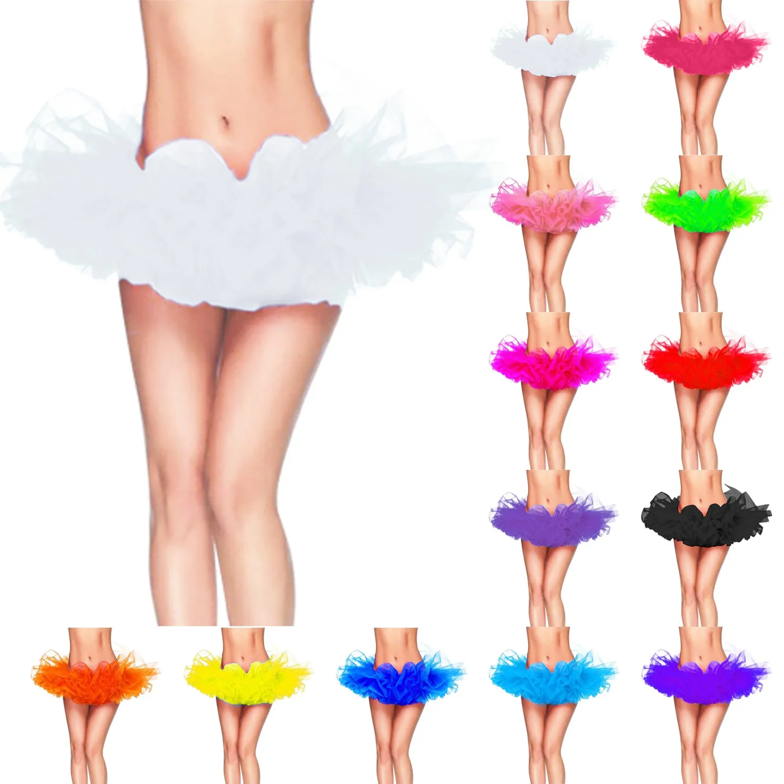 

Sexy Adult Mini Tulle Tutu Ballet Multi-layer Ruffle Frilly Corset Petticoat Women Party Skirts Club Short Pettiskirt Plus Size