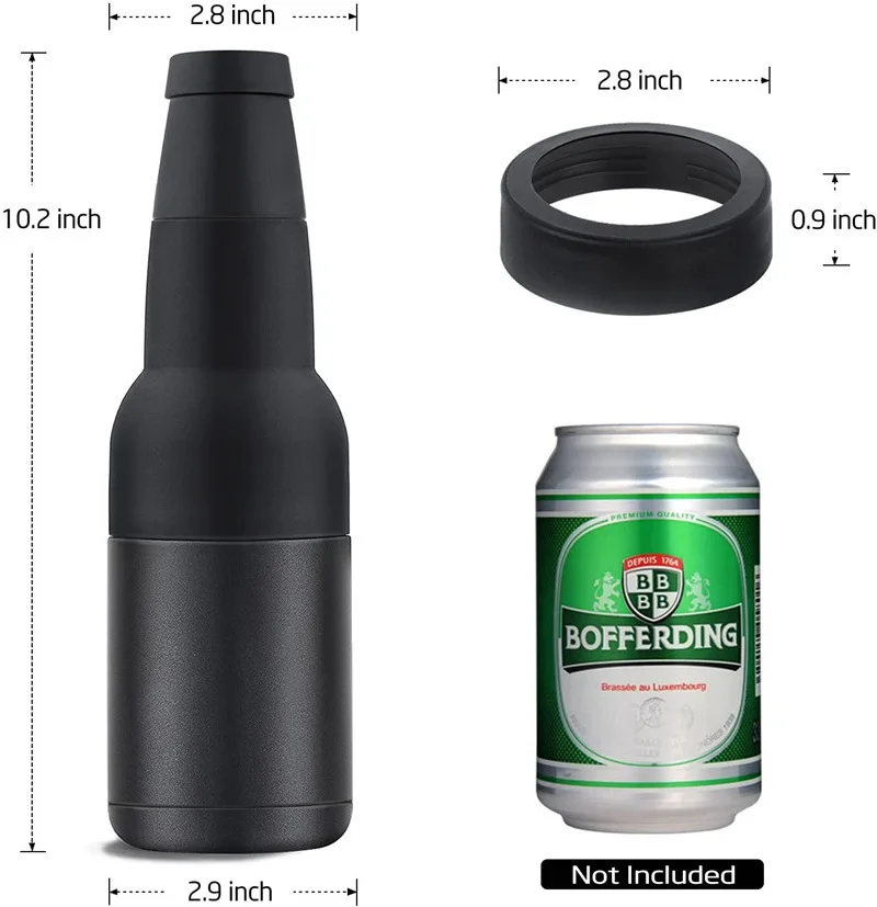 3 in 1  Stainless Steel Beer Can Bottle Holder with Cola Opener Double Wall Vacuum Insulated Bottle for Beer Can Cooler Bar images - 6