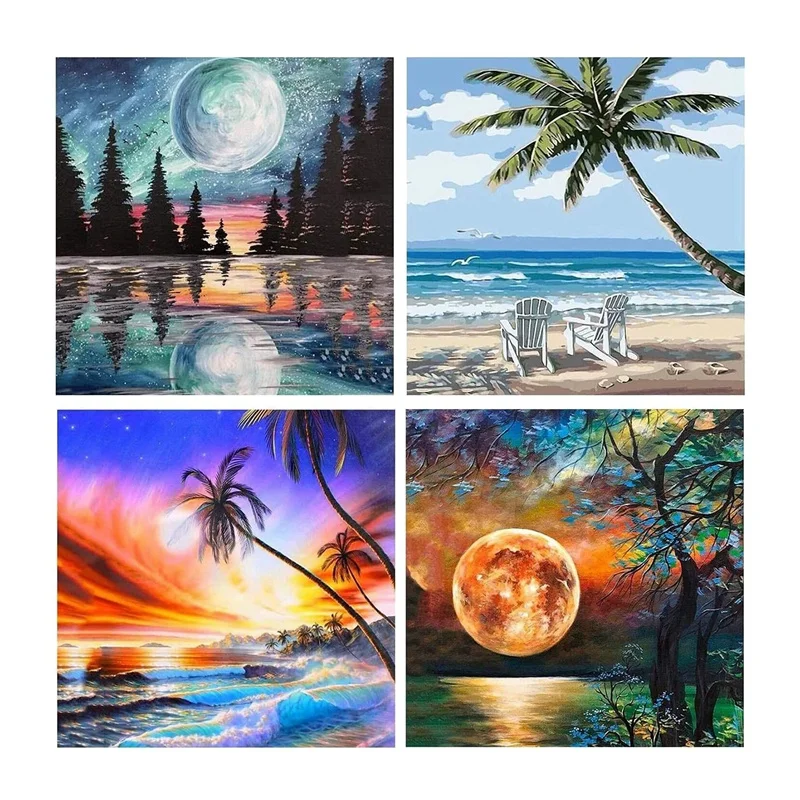 

4 шт., кисти для рисования по номерам на холсте, 13, 8 х13, 8 дюймов