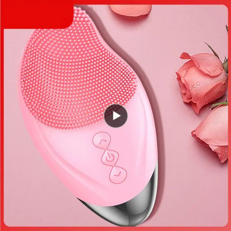 

The New Electric Silicone Cleansing Instrument Import Instrument Pore Cleansing Face Washing Ultrasonic Heating Vibration
