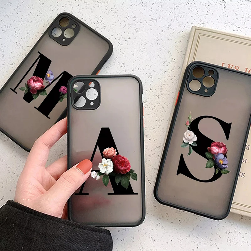 

Fashion Letter Hard Matte Back Case For iPhone 13 Mini 11 12 Pro Max XR XS X 7 8 Plus SE3 Shockproof Soft Silicone Bumper Cover