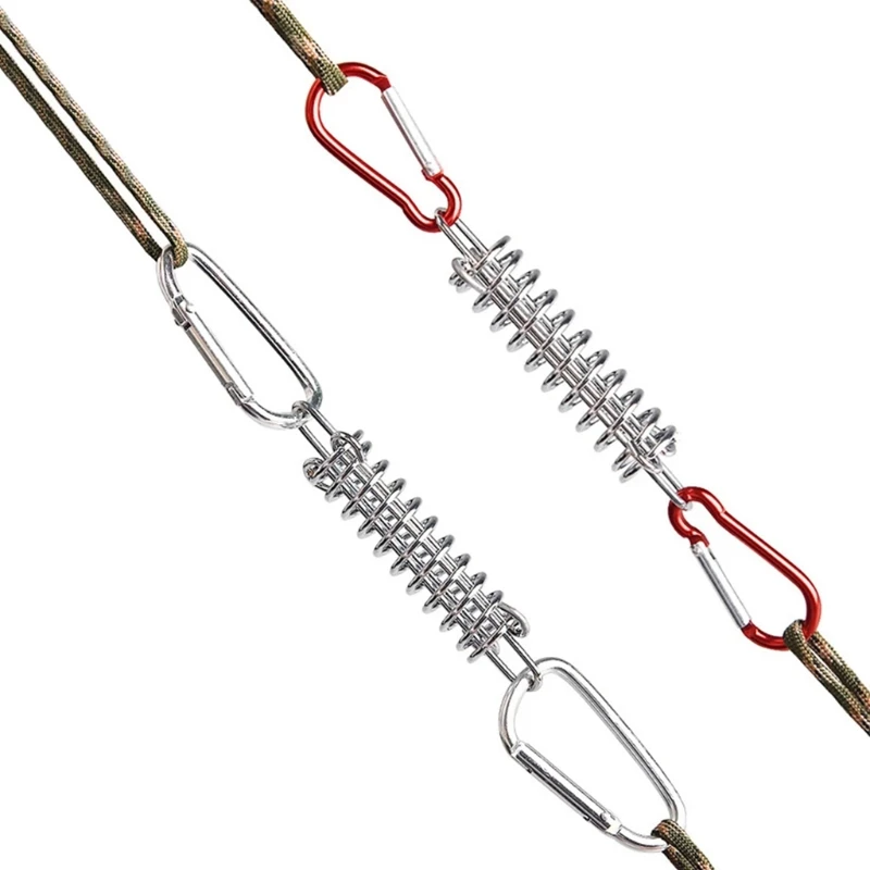 

5Pcs Steel Cord Adjuster Tensioner Pegs Tent Rope Tightener with Carabiner Clips