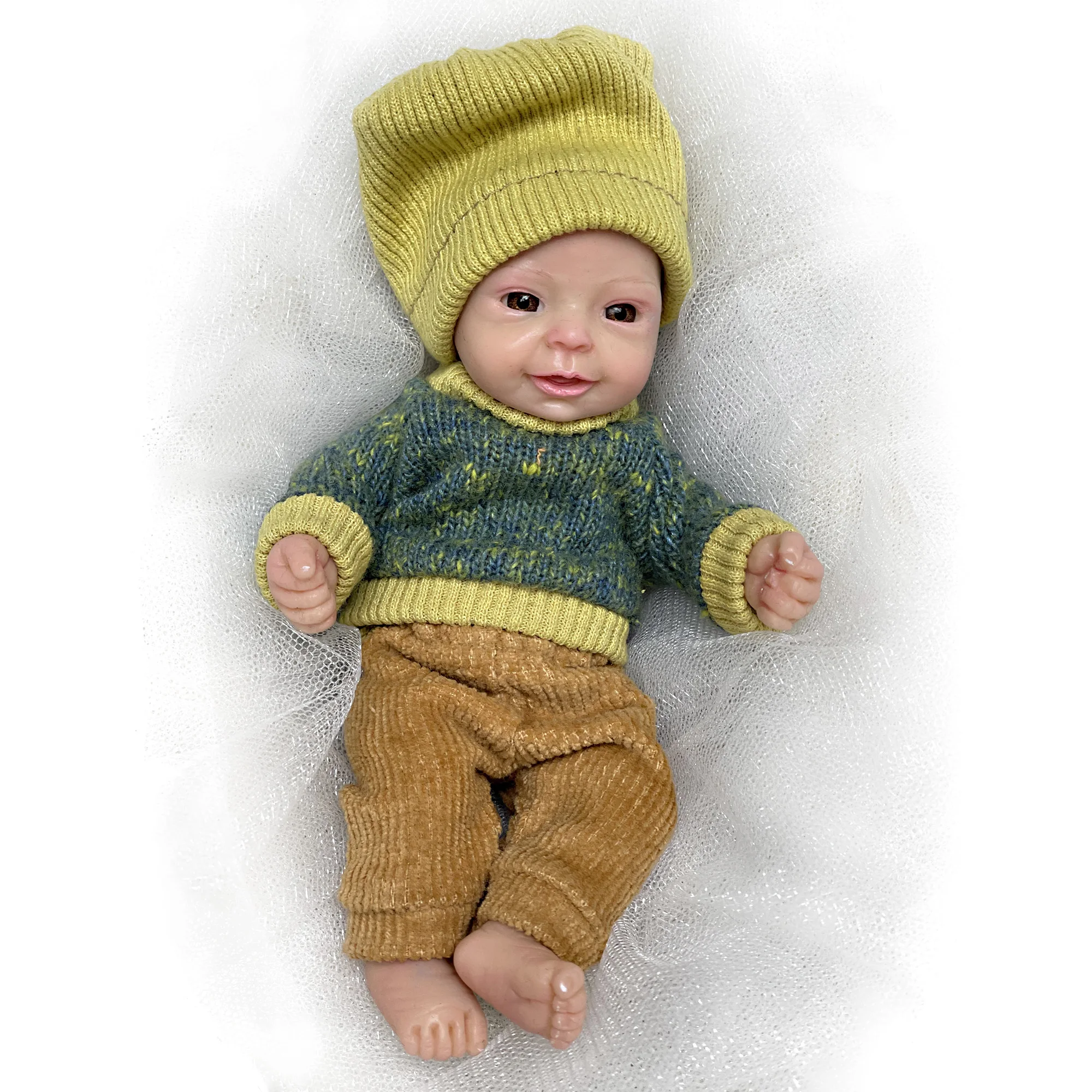 YYDS 6-дюймовая Кукла Новорожденный мальчик ребенок полностью Твердый Мягкий