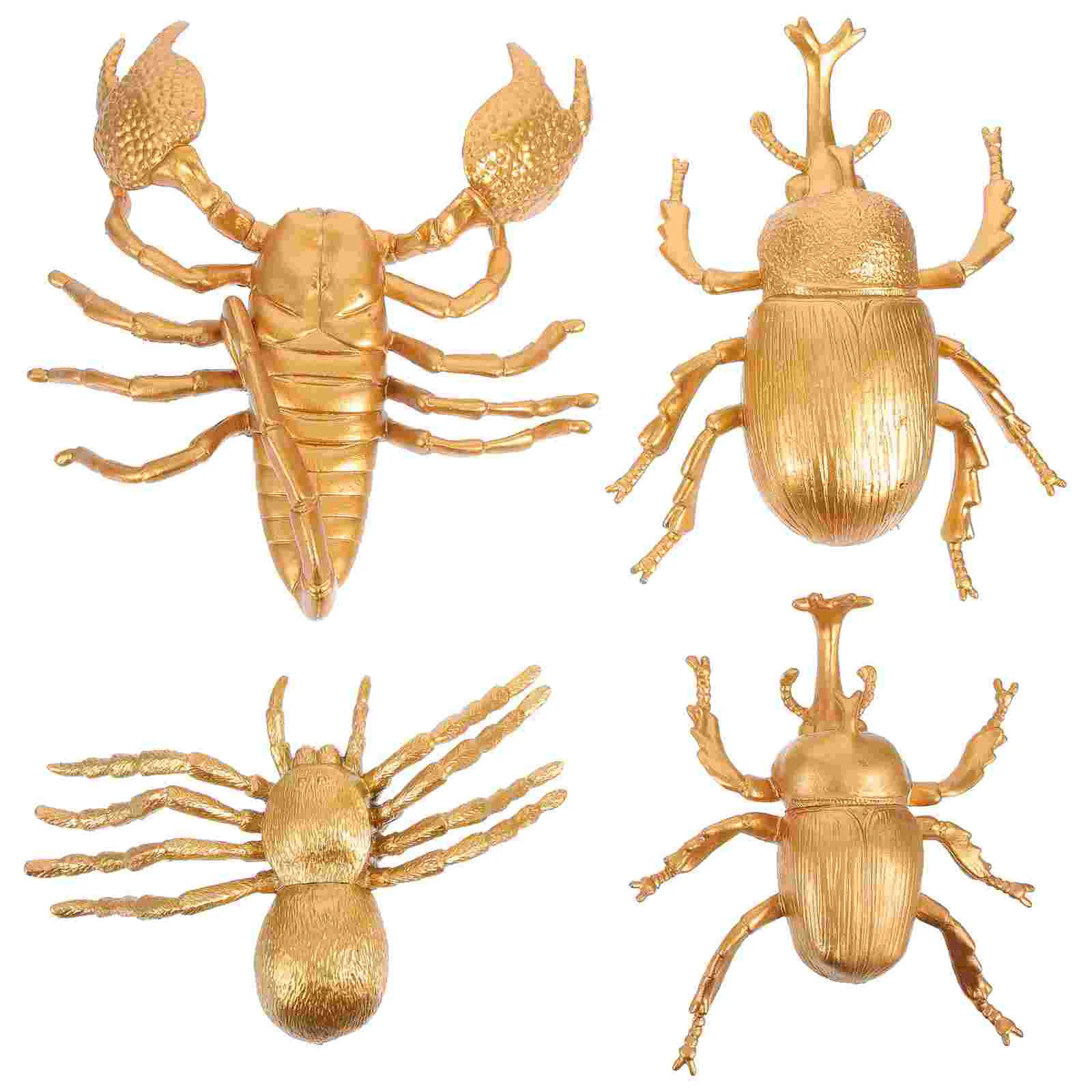 

4 Pcs Simulated Insects Craft Figurine Mini Toys Accessories Insect Decor Pvc Retro Insect Statue Miniture Decoration