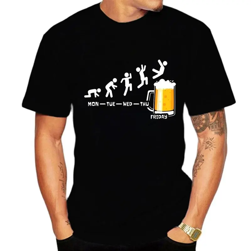 

Summer Over-sized Men's T-Shirts Loose Clothes Funny Beer Graphic Print O-Neck T-Shirt For Men Boss Monday-Friday Casual Design