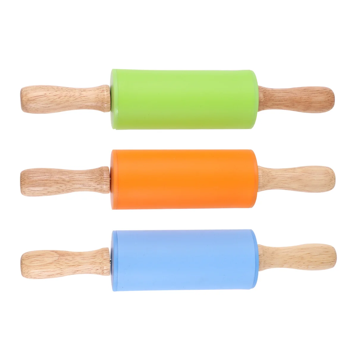 

3pcs Rolling Pin Portable Lightweight Silicone Compact Roller for Kids Children Girls