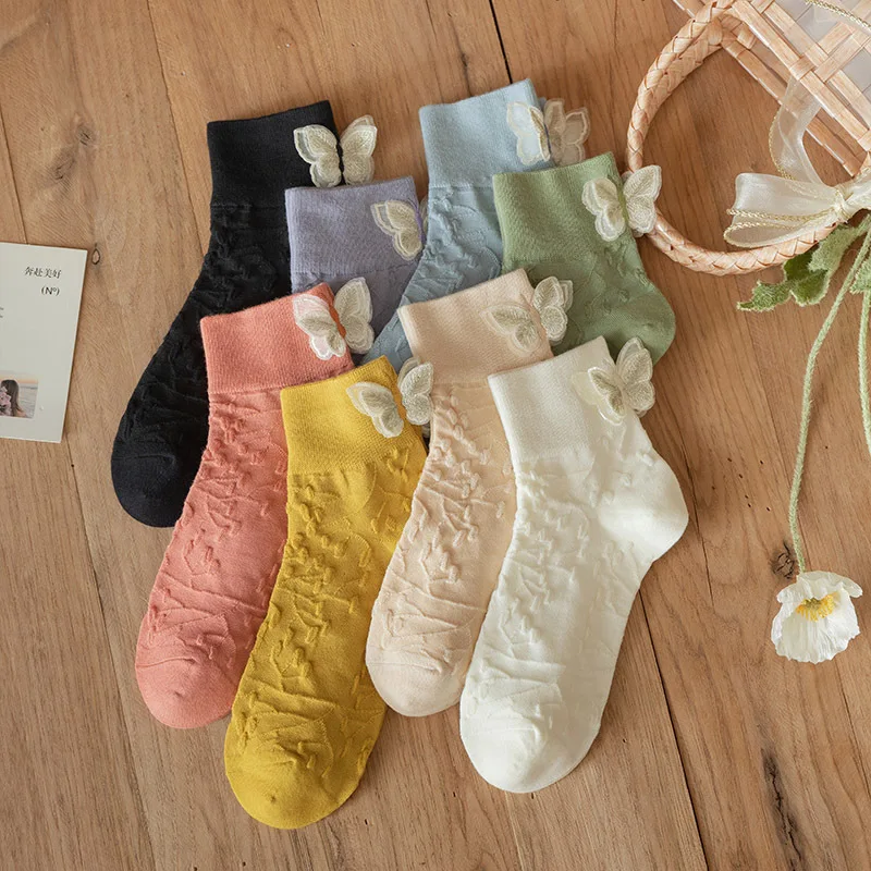

Bowknot Woman Sock Cartoon for Women Socks Fashion Kawaii Middle Tube Soft Sox Casual Cute Absorb Sweat Autumn Winter Calcetines