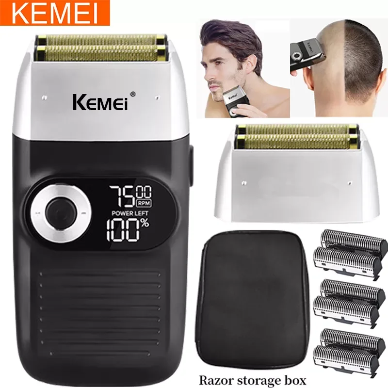 

Триммер для мужчин Kemei, Машинка для стрижки волос, Мужская бритва, профессиональная Бритва для парикмахера, машинка для бритья с возвратно-п...