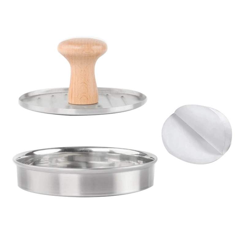 

5-дюймовый пресс для гамбургеров из нержавеющей стали поставляется с 50 восковой бумагой