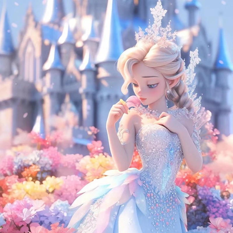 Набор Алмазной Живописи Принцессы Диснея 5D DIY Эльза Мультфильм Произведения