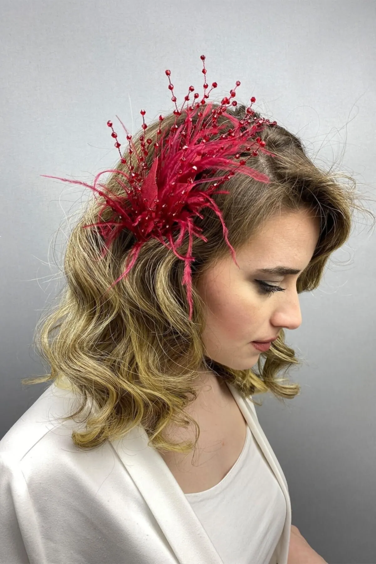 

Bridal Accessories Burgundy Ala Leaf Model Bridal Crown Wedding Handmade For Bride And Bridesmaids