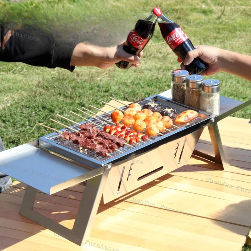 Уличная печь из нержавеющей стали для барбекю кебаб угольная уличная плита